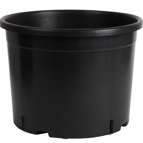 Round plant pot black heavy - round,
