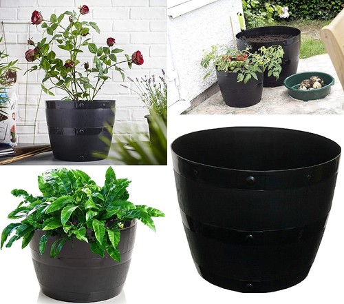 Plastic barrel planter - barrel,