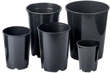 Deep Black Plastic Plant Pot